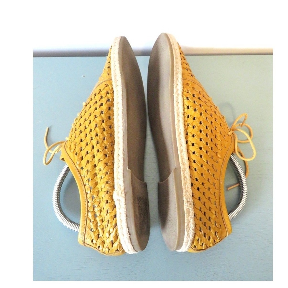 Seychelles Woven Leather Lace-Up‎ Flats Yellow Esprasrile Soul Casual Oxford 10 - Picture 3 of 11